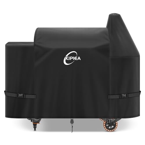 Image of Kipiea 600D Pellet Grill Cover for Pit Boss Sportsman 1100 & 1600, and Mahogany 1000 Series, Waterproof BBQ Smoker Cover, UV Resistant, No Tear, No Fading