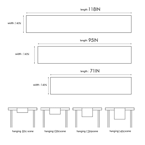 Table Runner Black Long 72/96/108 Inches Runners For Party Wedding #TOP5
