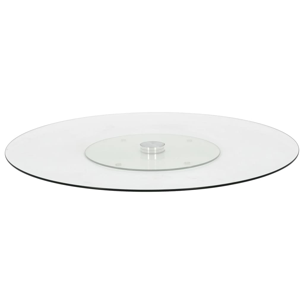 Piatto da portata girevole in vetro temperato trasparente, 60 cm, girevole a 360 gradi, piatto da portata, piatto da buffet, piatto per formaggio, piatto per torte, piatto per tapas, per