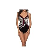 YanB6 Einteiliger Badeanzug Übergröße Gepolstertes Bikini-Set Pfau Damen Hohe Taille Triangel Tanga Brasilianische Bademode Retro Badeanzug (Farbe: Rotwein, Größe: L)