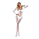 V-Ting Sexy Hochzeit Bodystocking Netz Catsuit Body dessous set erotisch ouvert Reizwäsche unterwäsche Negligees (weiß Hochzeit 5, Einheitsgröße fit all)