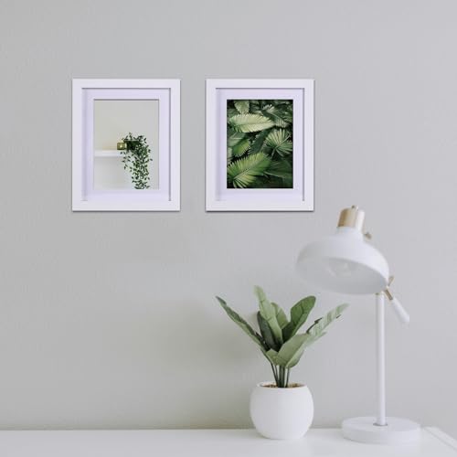 lincoolart bilderrahmen 20x25 cm Holz weiße Fotorahmen,MDF Rahmen mit Acrylglas,für Bilder 15x20 mit passepartout oder 20x25 ohne passepartout 3er Set