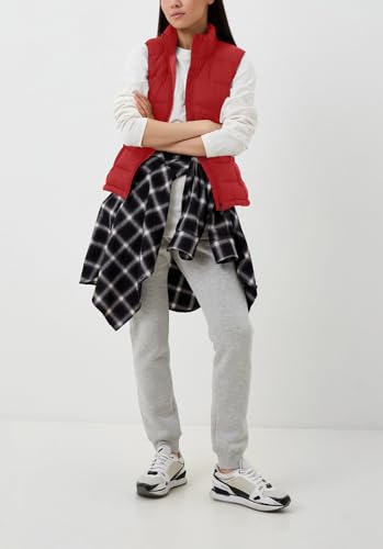 Puffer Vest Women Zip Up Sleeveless Stand Collar Outerwear Vest Puffy Warm Lightweight Winter Jacket Coat2