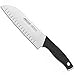 Arcos Serie Duo, Cuchillo Santoku con Alveolos, Hoja de 180 mm, Mango Color Negro Blanco