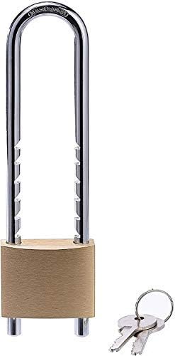 Miniatura 2 de Candados de latón macizo para exteriores, cuerpo de 2 pulgadas de ancho, paquete de 2 cerraduras iguales con grillete extraíble de longitud ajustable