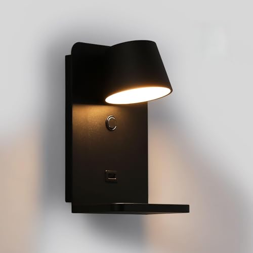 Luz de lectura 6W orientable con cargador inalámbrico para dormitorio