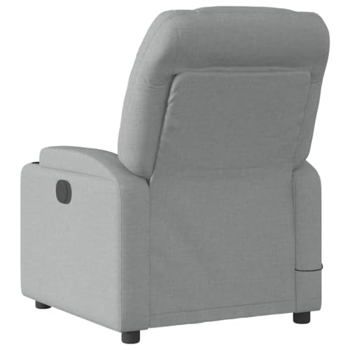Sillón masaje gris claro tela poliéster madera miniatura 5