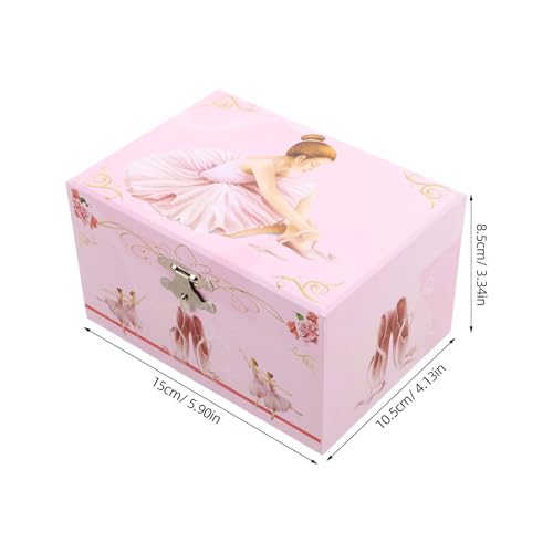 Caja de música de ballet rosa con bailarina giratoria infantil 3