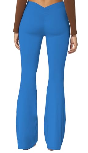 Image of Sunzel Flare Leggings, Crossover Yoga Pants with Tummy Control, High-Waisted and Wide Leg
