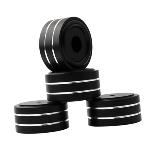 Yardenfun 4 Pcs Non-Slip Speaker Isolation Feet Pads Skid Aluminum Alloy with Rubber Ring for Vibration Reduction