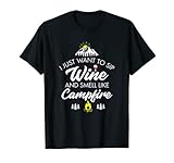 Divertido amante del vino sorbo vino olor a fogata regalo mordaza Camiseta