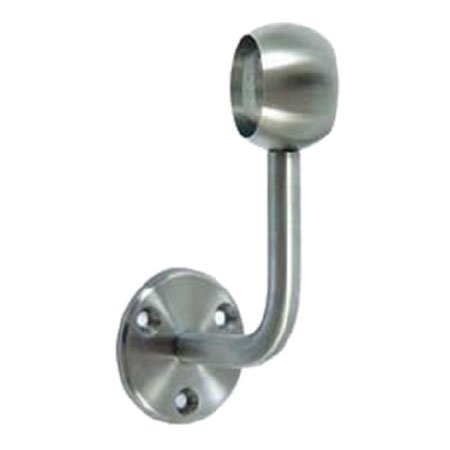 Sostegno Corrimano In Acciaio Inox AISI 304 - Piastra 3 Fori, Anello Cieco, Misura 42,4 Mm, Finitura Satinata