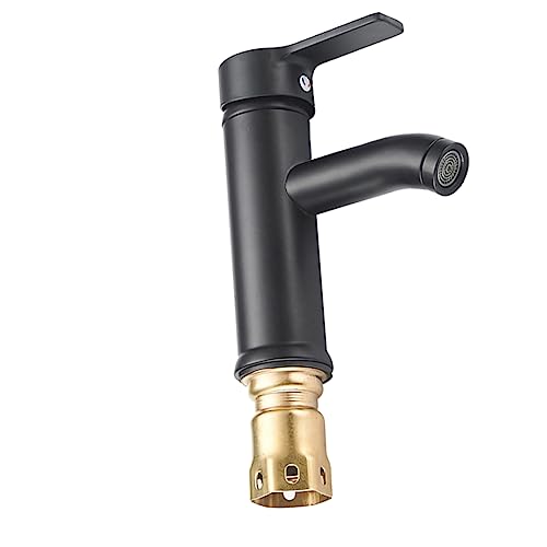 FOYTOKI Black Matte Stainless Steel Faucet for Kitchen Bathroom Hot Cold Water Mixer Undercounter Design Durable Corrosion Easy Installation for Washbasin and Sink