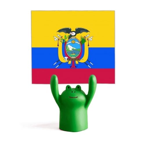 Porte-mémo drapeau Équateur et grenouille cartoon pour décoration de bureau original
