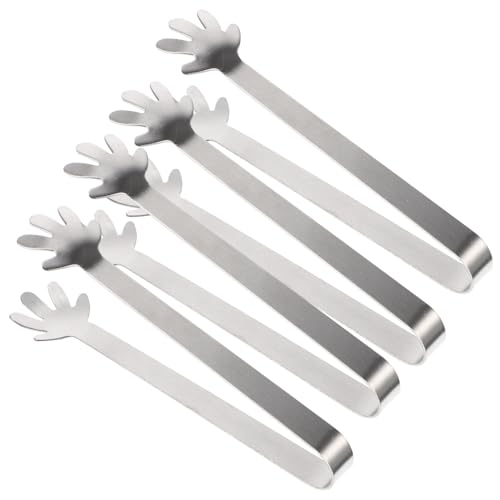 IMIKEYA 4pezzi Pinze Per Ghiaccio in Acciaio Pinze Per Servire Alimenti Compatte Accessori Per Ghiaccio Da Uso