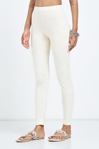 Image of Rangmanch by Pantaloons Women's Cotton Stretch Bottoms | Skinny Fit | Mid Rise Waist | Ankle Length