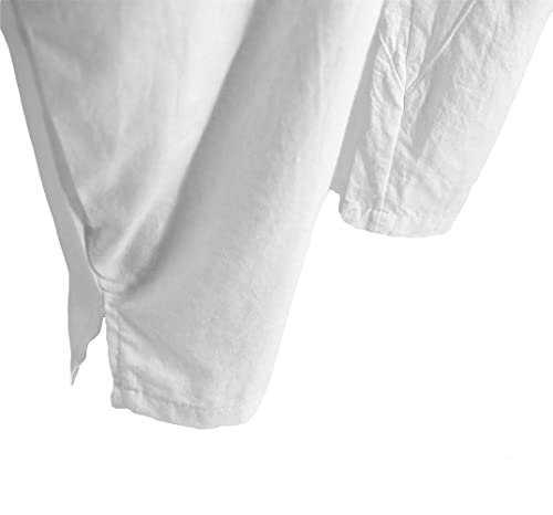 Perdontoo Mens Linen Cotton Loose Fit Casual Lightweight Elastic Waist Summer Pants  thumb #4