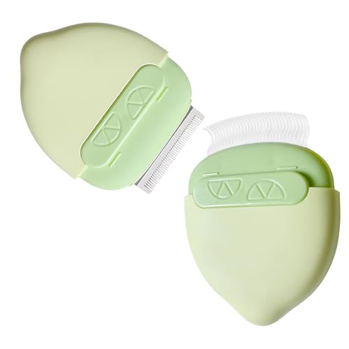 Image of Portable Pet Hair Removal Comb 2-in-1 Dual-use Removing Floating Hair Massaging Comb Deshedding Matted Fur Loose Hair Remover Brush, Grooming Tool for Cats and Dogs (Yellow Green)