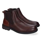 shoes&blues.es Bottines pour homme élégantes, design moderne avec bout rond, confortables avec matériau élastique., marron, 44 EU