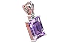 INDIA MADE 7.00 Carat Natural Quality Katela Amethyst Locket Pendant for Men and Women (GGTL Lab Certified) Silver Created Sapphire Silver Created Sapphire B0B4P7DMRG
