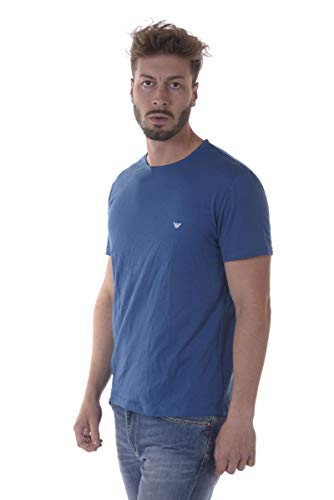 Emporio Armani 1112677p722 pijama de hombre en pack de dos unidades algodon gris azul 3