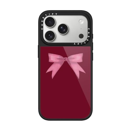 Coque iPhone 17 Pro CASETiFY Glaze MagSafe antichoc avec motif nœud blush