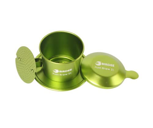 Birdee Premium Vietnamese Coffee Filter Set In Green - Small Dripping Coffee Phin Filter For Ground Coffee - Portable Camping Coffee Maker - Aluminium Coffee Drip Filter - Gift For Coffee Lovers #TOP2