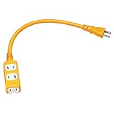 kowa スリムショートタップ 15A・30cm 3ツ口 キイロ KSS34-03 日本製