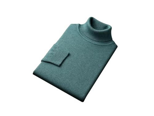 Men Slim Fit Sweater Men's High Collar Knit Sweater Thick Elastic High Collar Warm Long Sleeves Pullover