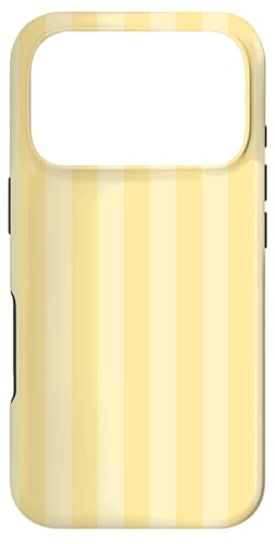 Carcasa para iPhone 17 Pro Rayas Femeninas a Rayas Amarillas claras Preppy Estética Lindo