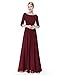 Ever-Pretty Womens Elegant Three-Quarter Sleeve Long Mother of The Bride Dress 10 US Burgandy