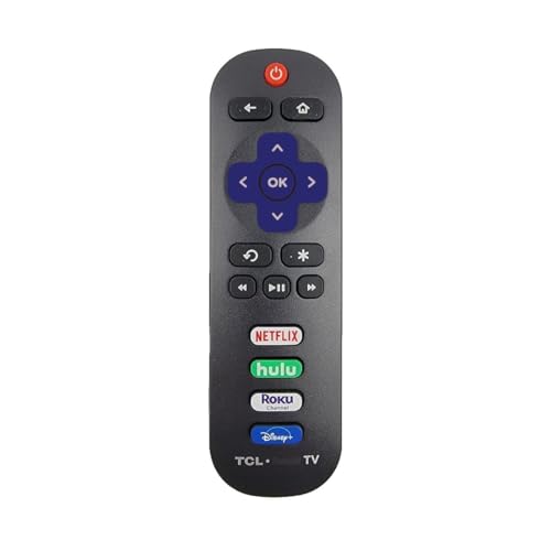 Replacement Remote Control Compatible with All TCL Roku Smart TVs【Only Works with TCL Roku TV, Not for Roku Stick and Roku Box】(Netflix/Hulu/Roku Channel/Disney Plus)