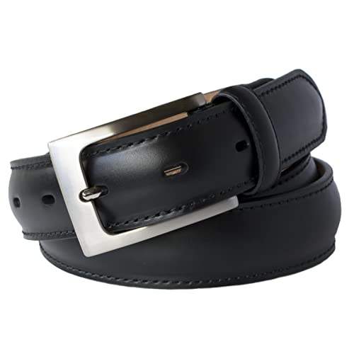 [TAVARAT] [タバラット] ベルト メンズ 本革 30㎜ サイズ調節可 ビジネス ビジカジ フラットシリーズ (ブラック)
