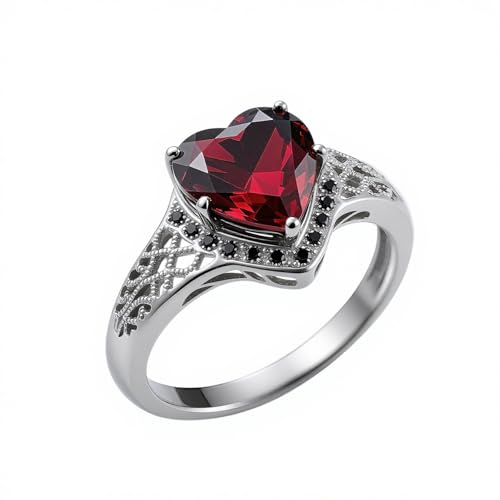 Dorunmo Personalized Gothic Skeleton Heart Ring Custom Engraving Halloween Rings for Women Men Black/Silver/Rose Gold Plated Engagement Promise Ring Skeleton Hand Holding Heart Jewelry Gift4