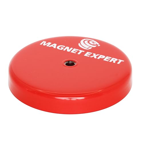 Image of Ferrite Limpet Pot Magnet c/w M6 threaded hole for Semi-Permanent Applications - 66mm dia x 11mm thick - 25kg Pull
