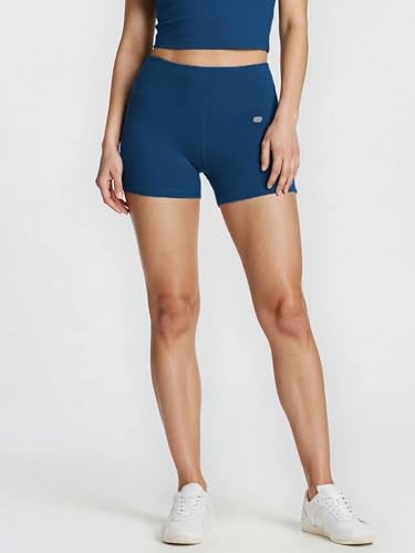 Image of Sfytt Women's High Waist Biker Shorts for Gym, Workout, Yoga & Running, 4 Inch Compression Activewear Shorts, Stretch Polyester Spandex Fabric