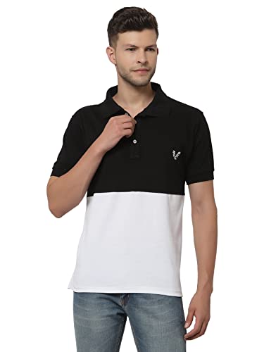 Image of UZARUS Mens Solid Cotton Regular Fit Polo T-Shirt