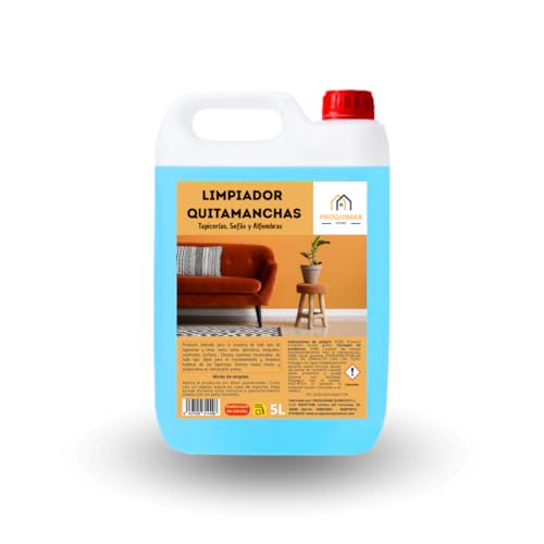 PROQUIMAR – Quitamanchas Profesional para Tapicerías, Alfombras y Telas – Limpieza Eficaz de Manchas Difíciles – Ideal para Hogar, Coches y Muebles – Garrafa de 5L