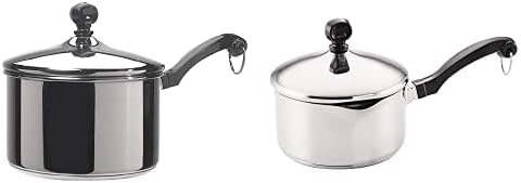 Farberware Classic Stainless Steel 2-Quart Covered Saucepan with Farberware Classic Stainless Steel 1-Quart Covered Straining Saucepan
