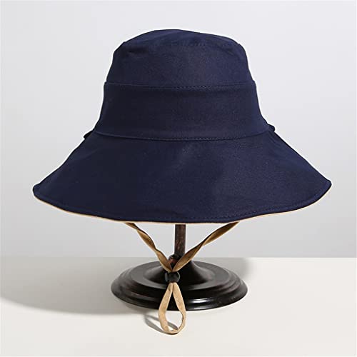 Chapeau de soleil double face pour femme grand bord capeline été