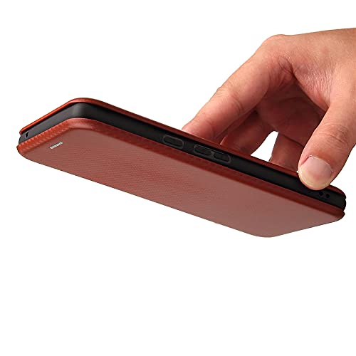 Compatible with Google Pixel 6 Pro Carbon Fiber Flip Full Protection Cover Case Flip Case Carbon Fiber PU + TPU Hybrid Case Shockproof Wallet Case Cover with Strap