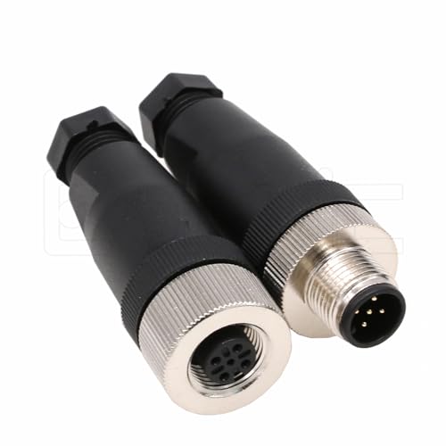 Image of M12 5 Pin Male & Female A Code Circular Aviation Plug Industrial Sensor Connector 60V 4A Waterproof Straight 12mm Connector Plug Cable Adapter