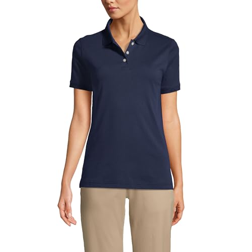 Lands' End Uniform Kids Short Sleeve Interlock Polo Classic Navy