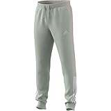 adidas Men's Essentials Colorblock Fleece Pants, Linen Green/Alumina, Medium