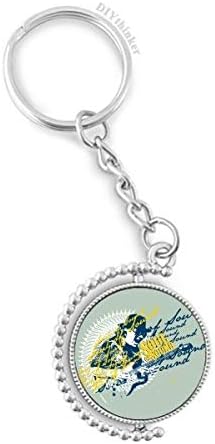 DIYthinker Graffiti Street Music Guitar Soul of Sound Rotatable Keyholder Ring Disc Accessories Chain Clip image 2