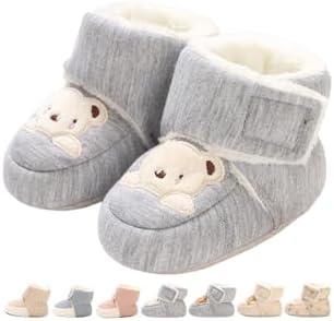 Baby Winterschuhe Wärme Babyschuhe Winter Anti-Rutsch Verstellbare Neugeborene Schneeschuhe Lauflernschuhe Gefütterte Thermo Fleece Krabbelschuhe Hausschuhe Winterstiefel 0-18 Mona