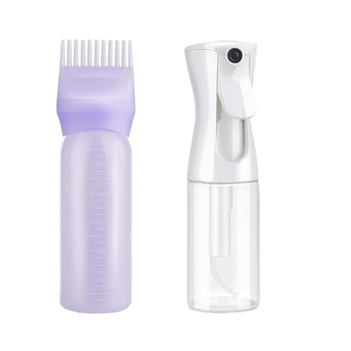 Applicatore Olio Capelli Kit, 160ML Distributore Olio Capelli con Scala, 200ML Bottigliette Spray Capelli, Applicatori a Pettine per Capelli, Applicatore per Capelli per Parrucchieri, Tintura e Cura