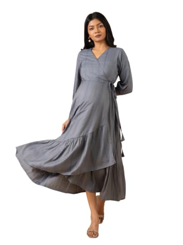 Image of The Mom Store Maternity and Nursing Wrap Dress for New Mom | Pre and Post Pregnancy Wear for Womens | Trendy Stylish Printed Friendly Dresses for Women | Comfortable