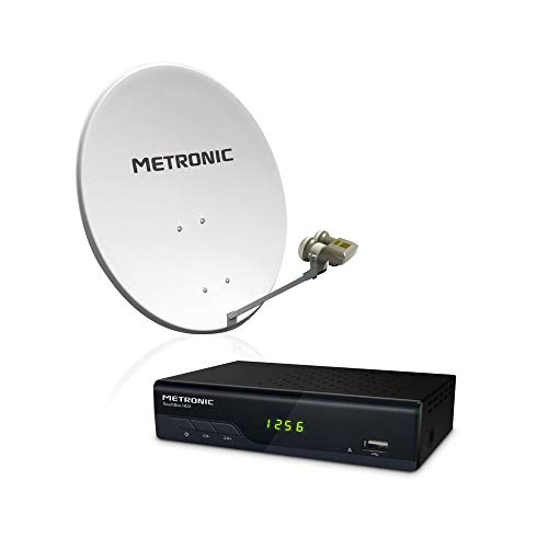 Metronic 498268 Calysta 80 MB Parabole acier Blanche 80cm + LNB monobloc