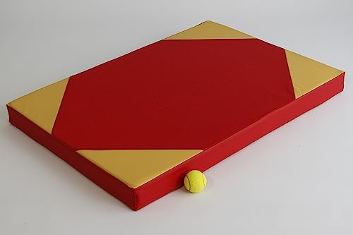 NiroSport Turnmatte 100 x 70 x 8 cm Rot/Gelb Weichbodenmatte Matte Gymnastikmatte Fitnessmatte...